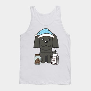 Funny black dog is having a midnight snack Tank Top